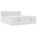 Cadre de lit ottoman avec matelas blanc 200x200 cm similicuir - Photo n°5