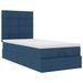 Cadre de lit ottoman avec matelas bleu 100x200 cm tissu - Photo n°2