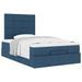 Cadre de lit ottoman avec matelas bleu 120x200 cm tissu - Photo n°4