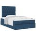 Cadre de lit ottoman avec matelas bleu 120x200 cm tissu - Photo n°4