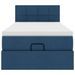 Cadre de lit ottoman avec matelas bleu 90x190 cm tissu - Photo n°6