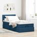 Cadre de lit ottoman avec matelas bleu 90x190 cm tissu - Photo n°4