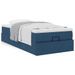 Cadre de lit ottoman avec matelas bleu 90x200 cm tissu - Photo n°1