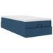 Cadre de lit ottoman avec matelas bleu 90x200 cm tissu - Photo n°2