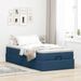 Cadre de lit ottoman avec matelas bleu 90x200 cm tissu - Photo n°3