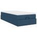 Cadre de lit ottoman avec matelas bleu 90x200 cm tissu - Photo n°8