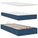 Cadre de lit ottoman avec matelas bleu 90x200 cm tissu - Photo n°6