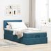 Cadre de lit ottoman avec matelas bleu foncé 100x200 cm velours - Photo n°3