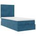 Cadre de lit ottoman avec matelas bleu foncé 100x200 cm velours - Photo n°5