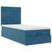 Cadre de lit ottoman avec matelas bleu foncé 100x200 cm velours - Photo n°5