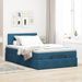 Cadre de lit ottoman avec matelas bleu foncé 120x190 cm velours - Photo n°4