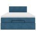 Cadre de lit ottoman avec matelas bleu foncé 120x190 cm velours - Photo n°6