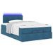 Cadre de lit ottoman avec matelas bleu foncé 120x190 cm velours - Photo n°3