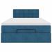 Cadre de lit ottoman avec matelas bleu foncé 120x190 cm velours - Photo n°6