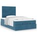 Cadre de lit ottoman avec matelas bleu foncé 120x190 cm velours - Photo n°1