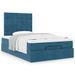 Cadre de lit ottoman avec matelas bleu foncé 120x190 cm velours - Photo n°1