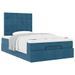 Cadre de lit ottoman avec matelas bleu foncé 120x190 cm velours - Photo n°2