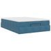 Cadre de lit ottoman avec matelas bleu foncé 140x190 cm velours - Photo n°7