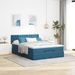 Cadre de lit ottoman avec matelas bleu foncé 140x190 cm velours - Photo n°3