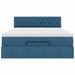 Cadre de lit ottoman avec matelas bleu foncé 140x190 cm velours - Photo n°5