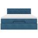 Cadre de lit ottoman avec matelas bleu foncé 140x190 cm velours - Photo n°6