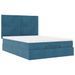 Cadre de lit ottoman avec matelas bleu foncé 140x190 cm velours - Photo n°4