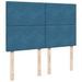 Cadre de lit ottoman avec matelas bleu foncé 140x190 cm velours - Photo n°11