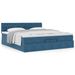 Cadre de lit ottoman avec matelas bleu foncé 180x200 cm velours - Photo n°1