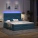 Cadre de lit ottoman avec matelas bleu foncé 180x200 cm velours - Photo n°1
