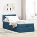 Cadre de lit ottoman avec matelas bleu foncé 80x200 cm velours - Photo n°3