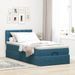 Cadre de lit ottoman avec matelas bleu foncé 80x200 cm velours - Photo n°4