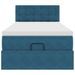 Cadre de lit ottoman avec matelas bleu foncé 80x200 cm velours - Photo n°5