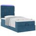 Cadre de lit ottoman avec matelas bleu foncé 90x200 cm velours - Photo n°4