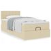 Cadre de lit ottoman avec matelas crème 100x200cm tissu - Photo n°1