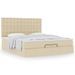 Cadre de lit ottoman avec matelas crème 180x200 cm tissu - Photo n°1