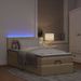 Cadre de lit ottoman avec matelas crème 80x200 cm tissu - Photo n°1