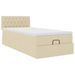 Cadre de lit ottoman avec matelas crème 80x200 cm tissu - Photo n°5