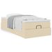 Cadre de lit ottoman avec matelas crème 90x200 cm tissu - Photo n°1