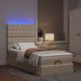 Cadre de lit ottoman avec matelas crème 90x200 cm tissu - Photo n°1
