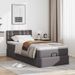 Cadre de lit ottoman avec matelas gris 100x200 cm similicuir - Photo n°1