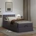 Cadre de lit ottoman avec matelas gris 100x200 cm similicuir - Photo n°1