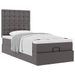 Cadre de lit ottoman avec matelas gris 100x200 cm similicuir - Photo n°1