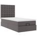 Cadre de lit ottoman avec matelas gris 100x200 cm similicuir - Photo n°5