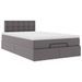 Cadre de lit ottoman avec matelas gris 120x200 cm similicuir - Photo n°4