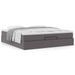 Cadre de lit ottoman avec matelas gris 180x200 cm similicuir - Photo n°1