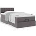 Cadre de lit ottoman avec matelas gris 90x200 cm similicuir - Photo n°2