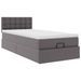 Cadre de lit ottoman avec matelas gris 90x200 cm similicuir - Photo n°4