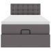 Cadre de lit ottoman avec matelas gris 90x200 cm similicuir - Photo n°5