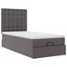 Cadre de lit ottoman avec matelas gris 90x200 cm similicuir - Photo n°2