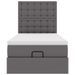 Cadre de lit ottoman avec matelas gris 90x200 cm similicuir - Photo n°6